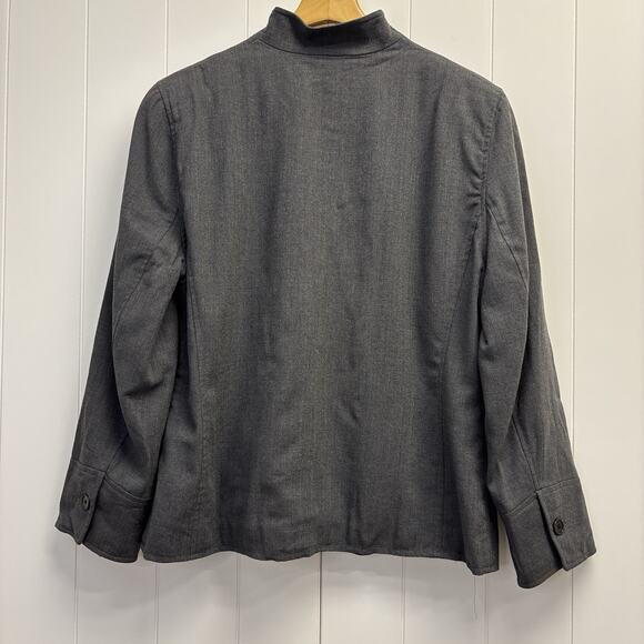 Lauren Ralph Lauren Womens Corpcore Career Worsted Wool Zip Blazer Size 12 Chic - Picture 2 of 8